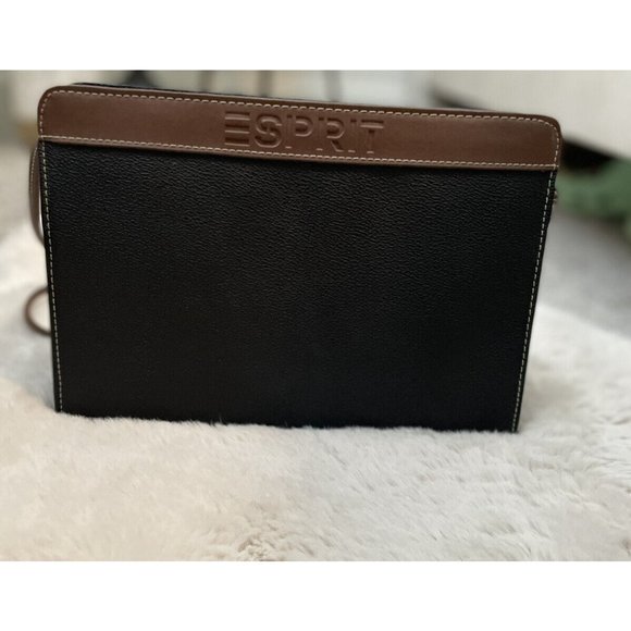 Vintage ESPRIT Purse Shoulder Cross Body Bag. Brown Logo 1990’s - Picture 1 of 6